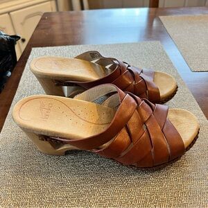 Dansko Tan Leather Mules